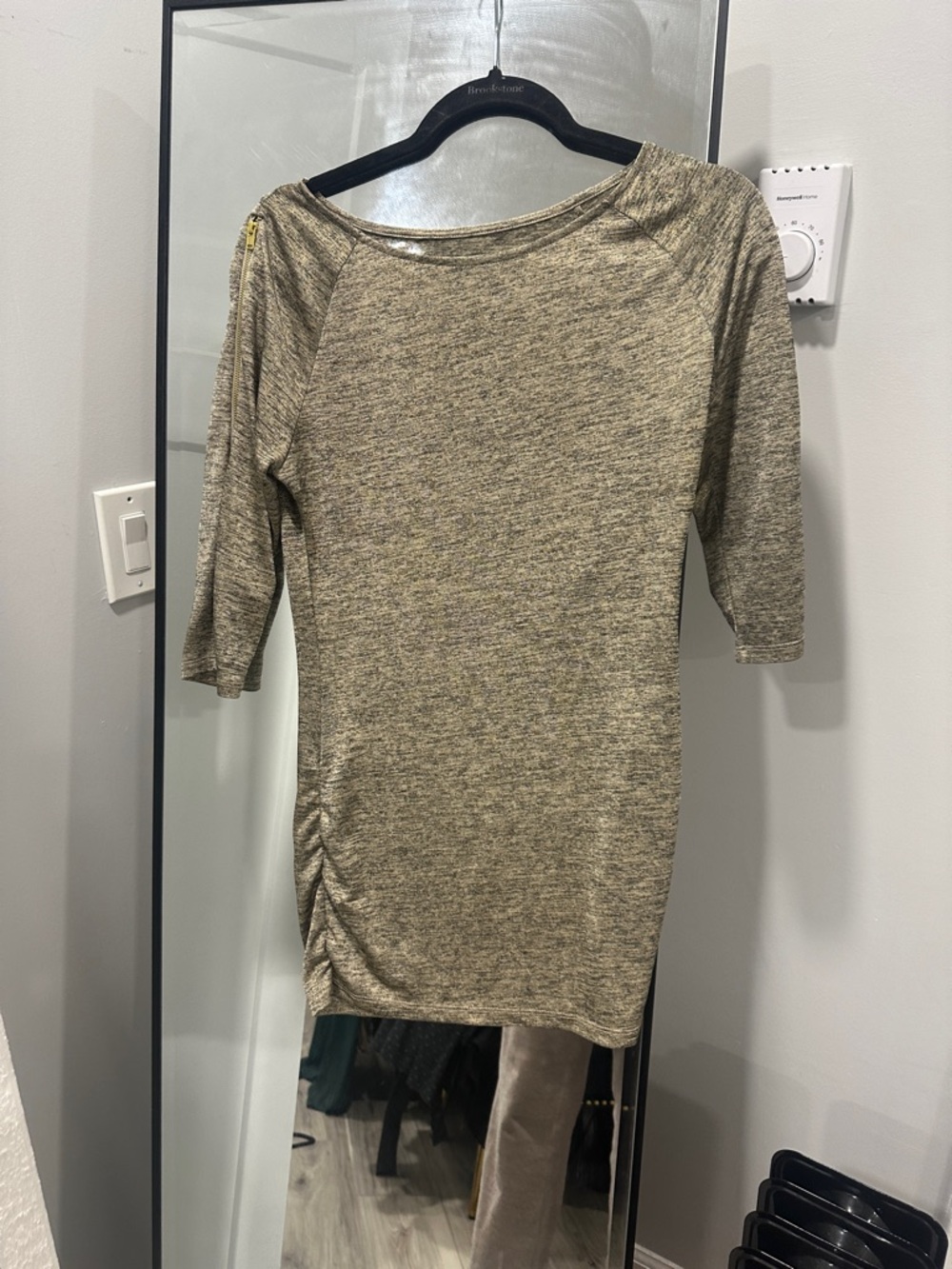 INC International Concepts Heathered Olive Green Boatneck Tunic